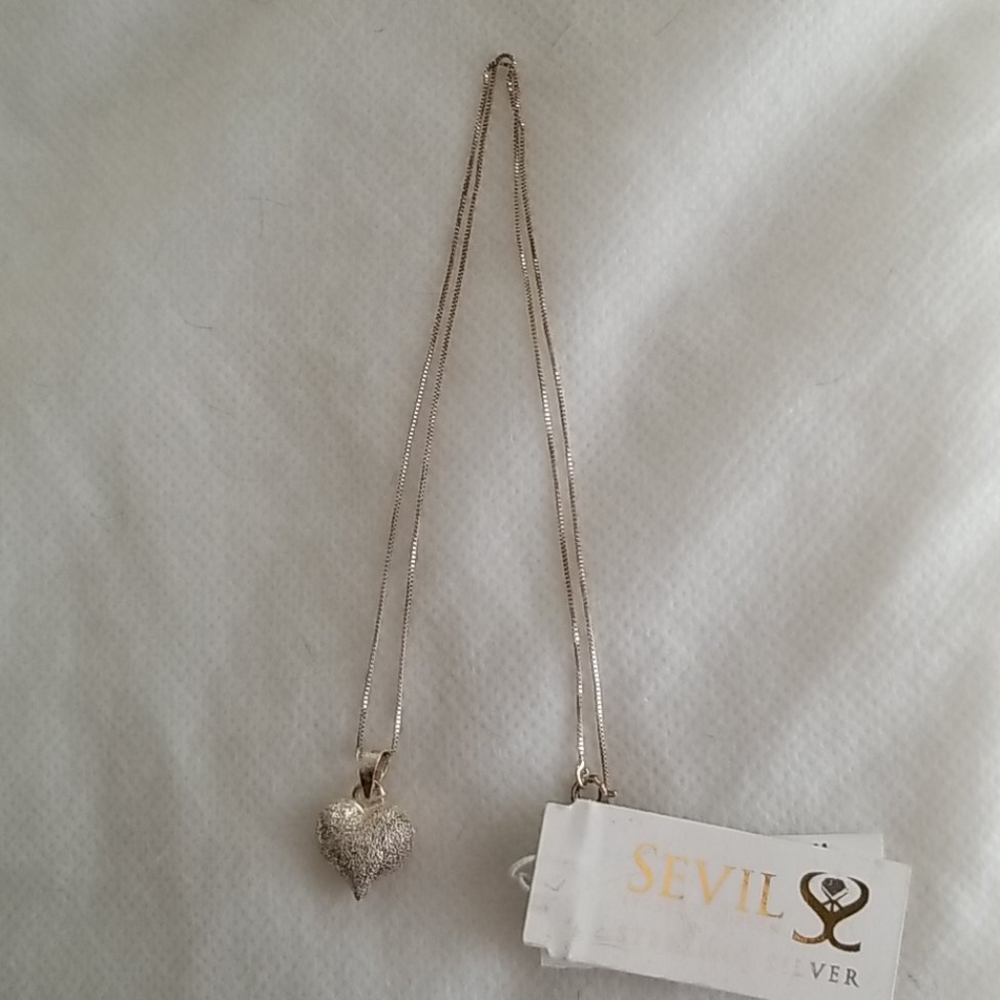 Sterling Silver Heart Pendant Necklace